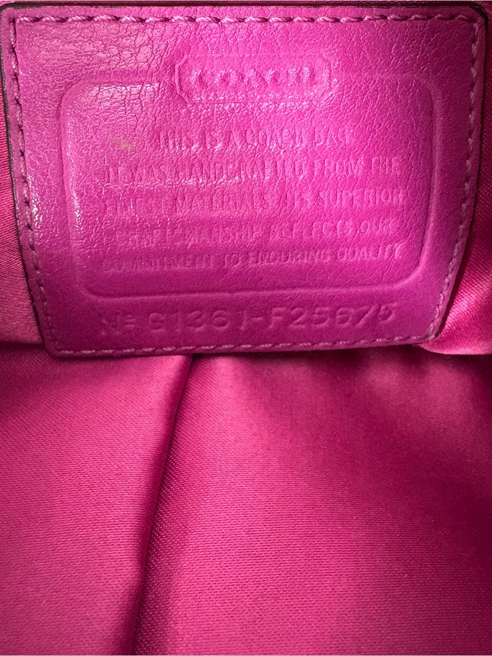 Coach Daisy Brown Signature Drawstring Shoulder/Crossbody Bag with Pink Trim - Picture 4 of 12